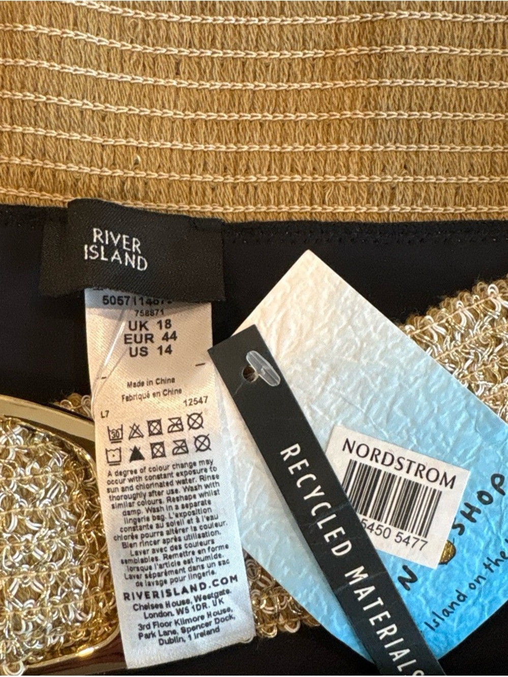 River Island Black and Gold Two-Piece Swim Set NWT - Picture 4 of 5